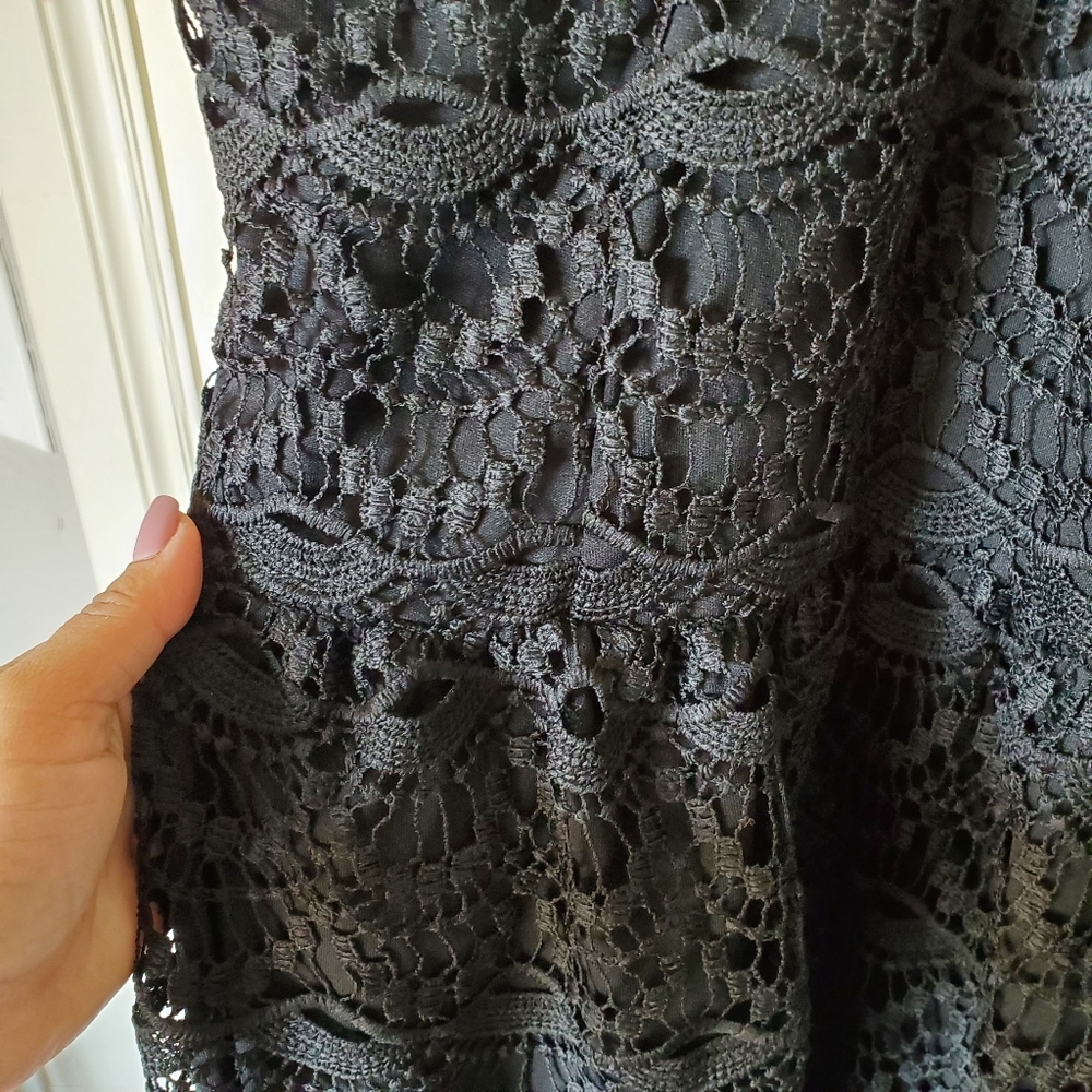 Kensie Crochet Lace Black Dress Nwt Size M — image 4 of 8